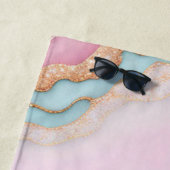 Serviette De Plage Porte rose clair Marbre Collection tendance (En situation)