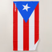 Serviette De Plage Porto Rico Drapeau splendide patriotique (Devant)