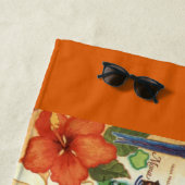 Serviette de plage Porto Rico Map (En situation)