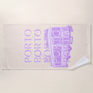 Serviette De Plage Porto Travel Art, Portugal, Pastel, Minimaliste