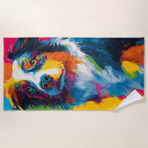 Portrait de chien coloré en pop art