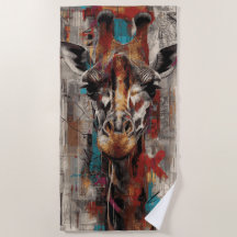 Portrait de girafe par l'art de la rue