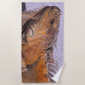 Serviette De Plage Portrait de l'Iguana (Devant)