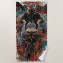 Portrait de street art de panthère noire