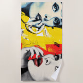 Serviette De Plage Portrait pop double (Devant)