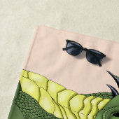 Serviette De Plage Portrait Portrait de Dragon Vert (En situation)