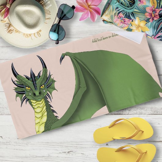 Serviette De Plage Portrait Portrait de Dragon Vert