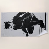 Serviette De Plage Pose à pinceau en encre Catwoman (Devant)
