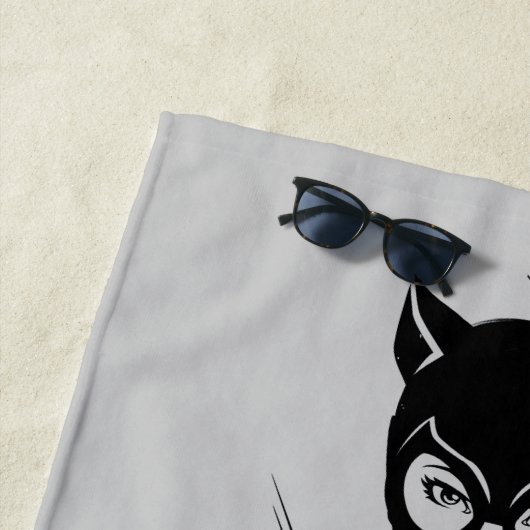 Serviette De Plage Pose à pinceau en encre Catwoman (En situation)