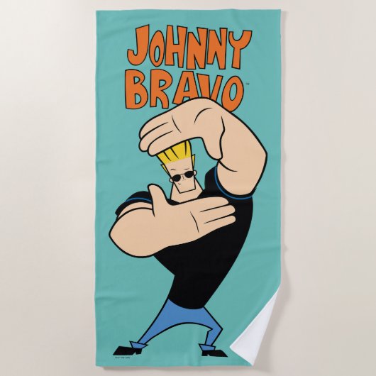 Serviette De Plage Pose de trame photo Johnny Bravo (Devant)