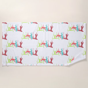 Serviette De Plage Poses de fitness aérien Thunder_Cove 