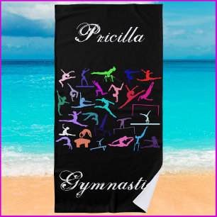 Serviette De Plage Poses de gymnastique de 25 filles personnalisées