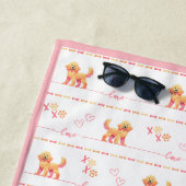 Serviette De Plage Posh Doodle Dog Love Beach Towne (En situation)