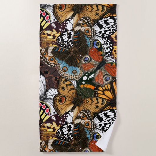 Serviette De Plage Poster de animal. Ailes papillons. (Devant)