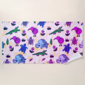 Serviette De Plage Poster de animal coloré (Devant)