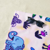 Serviette De Plage Poster de animal coloré (En situation)