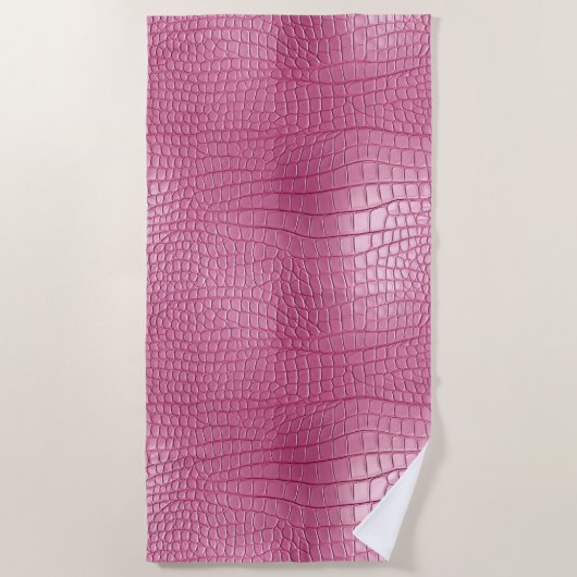 Serviette De Plage Poster de animal d'alligator rose Faux (Devant)