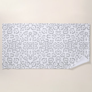 Serviette De Plage Poster de animal gris de chat de léopard de neige
