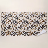 Serviette De Plage Poster de animal Leopard à crème Brown (Devant)