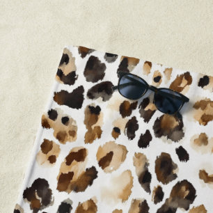 Serviette De Plage Poster de animal Leopard à crème Brown