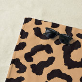 Serviette De Plage Poster de animal Leopard d'or noir moderne (En situation)