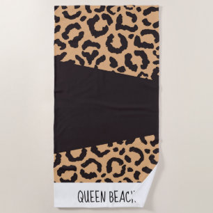 Serviette De Plage Poster de animal Leopard d'or noir moderne
