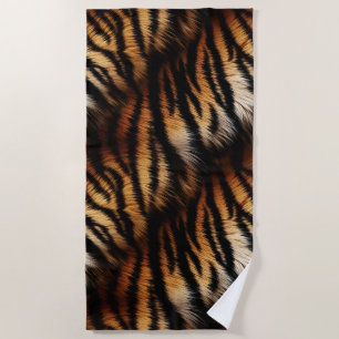 Serviette De Plage Poster de animal Orange Black Tiger Stripes