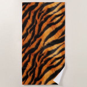 Serviette De Plage Poster de animal Orange Black Tiger Stripes