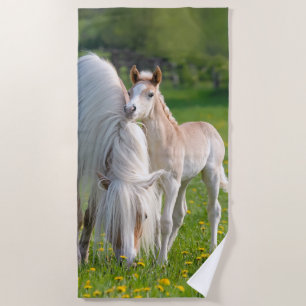 Serviette De Plage Poulain mignon de bébé de chevaux de Haflinger