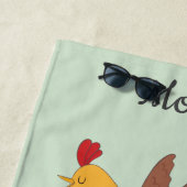 Serviette De Plage poule folle ferme moderne monogramme (En situation)