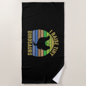 Serviette De Plage Poulet D'Art Je Soulève De Minuscules Dinosaures (Devant)