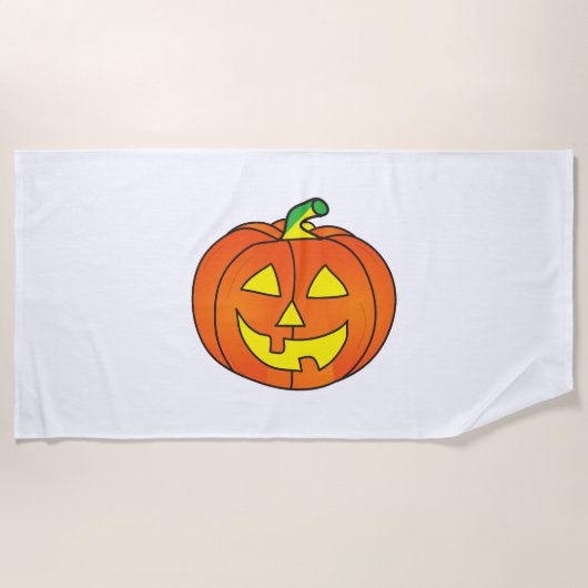 Serviette De Plage Poulet de sorcière Citrouille d'Halloween (Devant)