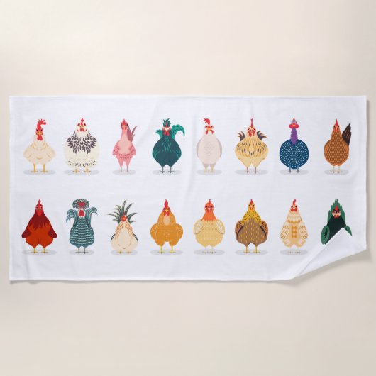 Serviette De Plage  Poulet mou (Devant)