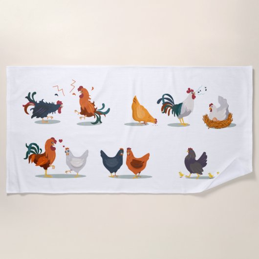 Serviette De Plage Poulet mou (Devant)