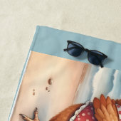Serviette De Plage Poulets en maillots de bain en bord de mer (En situation)