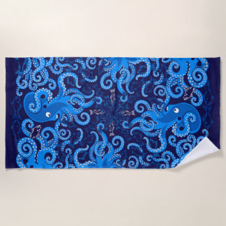Serviette De Plage poulpe bleue