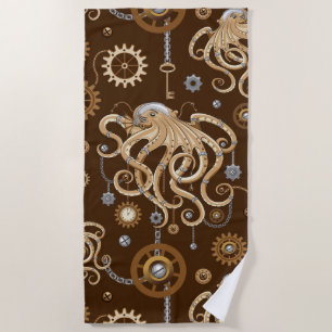 Serviette De Plage Poulpe Steampunk Rétro Fantastique Mécanique