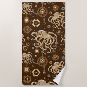 Serviette De Plage Poulpe Steampunk Rétro Fantastique Mécanique
