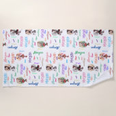 Serviette De Plage Poupée Éffrayante Halloween Thème avec nom (Devant)