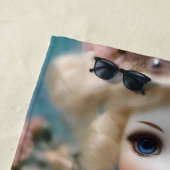 Serviette De Plage Poupée Vintage bleue, (En situation)