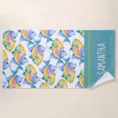 Serviette de plage pour amateur de poissons tropic (Devant)