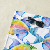 Serviette de plage pour amateur de poissons tropic (En situation)