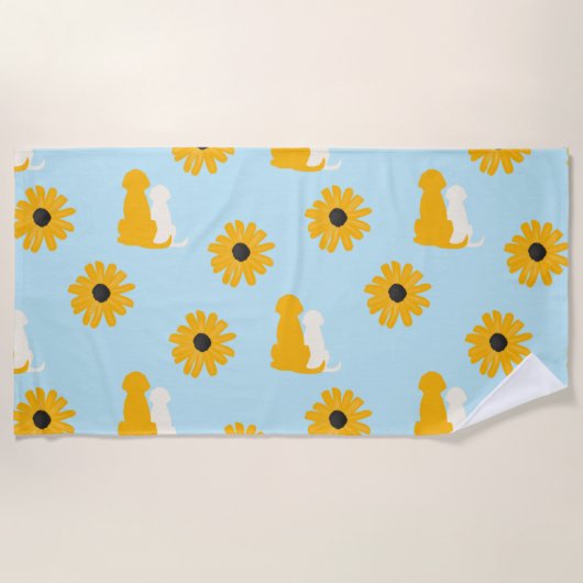 Serviette de plage pour bain de chien aux chiens e (Devant)