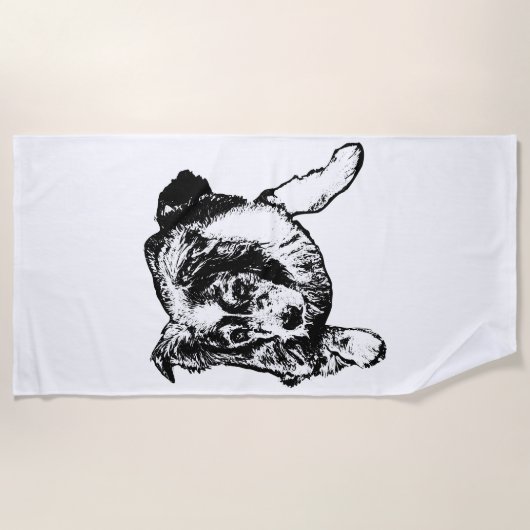 Serviette de plage pour chien Aussie – Design calm (Devant)