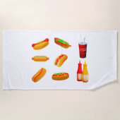 Serviette de plage pour chien chaud. (Devant)