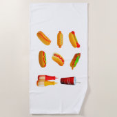 Serviette de plage pour chien chaud. (Devant)