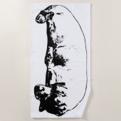 Serviette de plage pour chiens de repos (Devant)