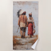 Serviette de plage pour couple amérindien (Devant)