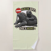 Serviette de plage pour couple de iguanes Back Off (Devant)