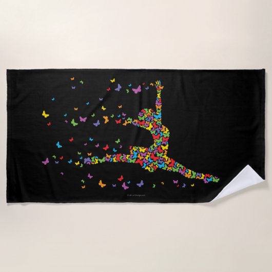 Serviette de plage pour danseuse papillon (Devant)